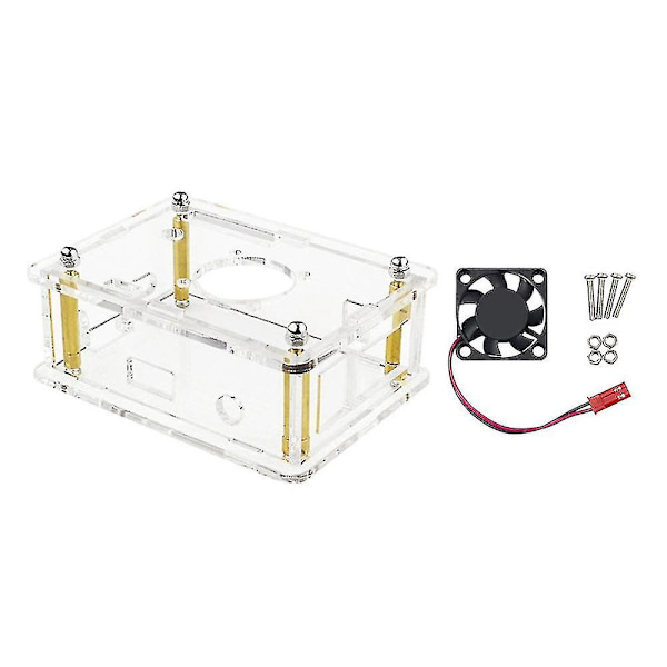 For Orange Pi 3 Etui - Transparent Akryl Skallboks Beskyttende Kabinett Med Kjøleventilator For Orange Pi
