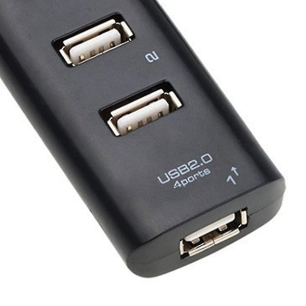 USB-hub 2.0 Multi-USB Høyhastighets Hub Splitter 4-ports USB-hub Adapter for Laptop Receiver Datamaskin A