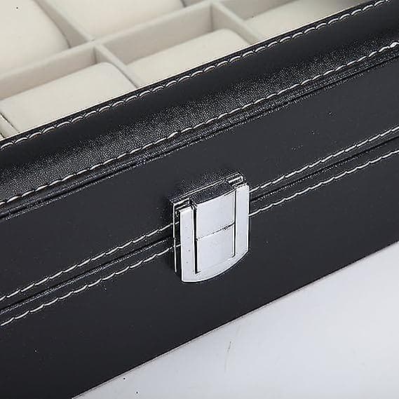 Etui til ure/displaystativ/æske/opbevaring til ure i PU og glas