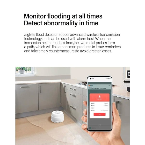 Ny Tuya Zigbee Vannlekkasjedetektor Smart Hjem Vannflomsensor Fungerer med Tuya