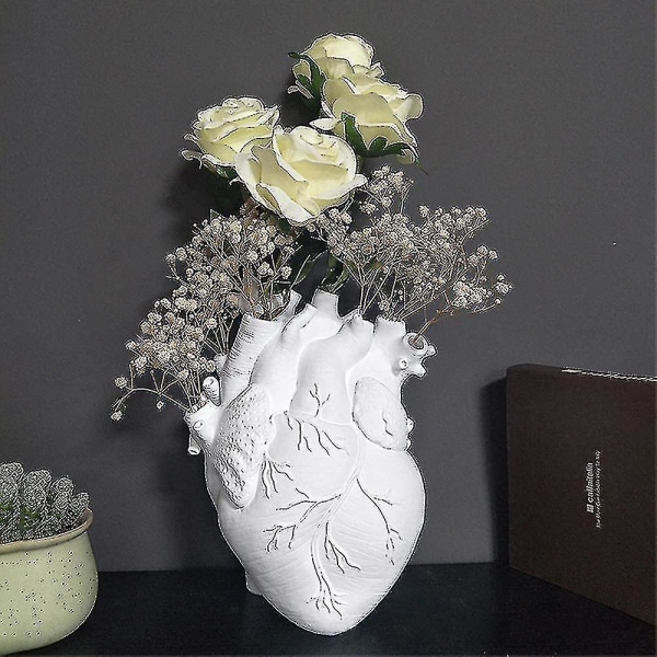 Anatomisk hjerteform vase harpiks blomsterpotte ornament kunst hjemmeinnredning
