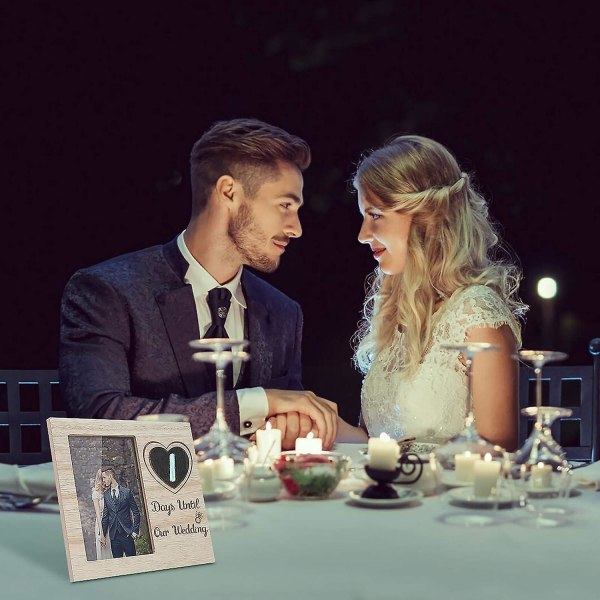 Bryllupsnedtælling Fotoramme Billedramme Personlig nedtællingskalender Forlovelsesgave til bryllupsgave Brudebad