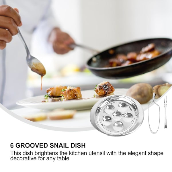 Rustfritt stål kokekar sett Escargot fat Escargot servise Escargot serveringsfat middagstallerkener Escargot fransk fat