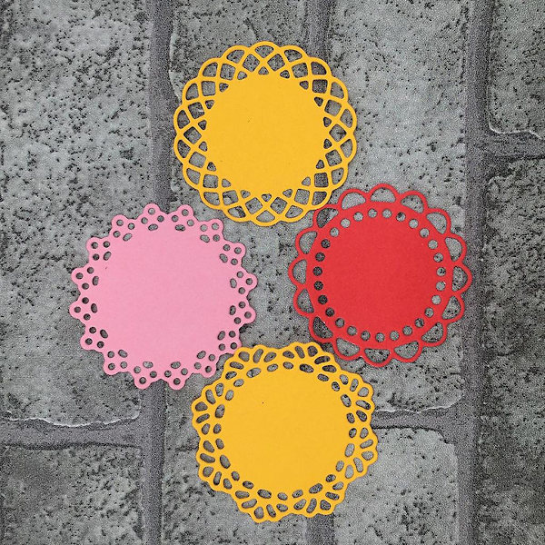 4 stk./sæt runde blonder skæredøre doily cirkel prægning script dies stencils