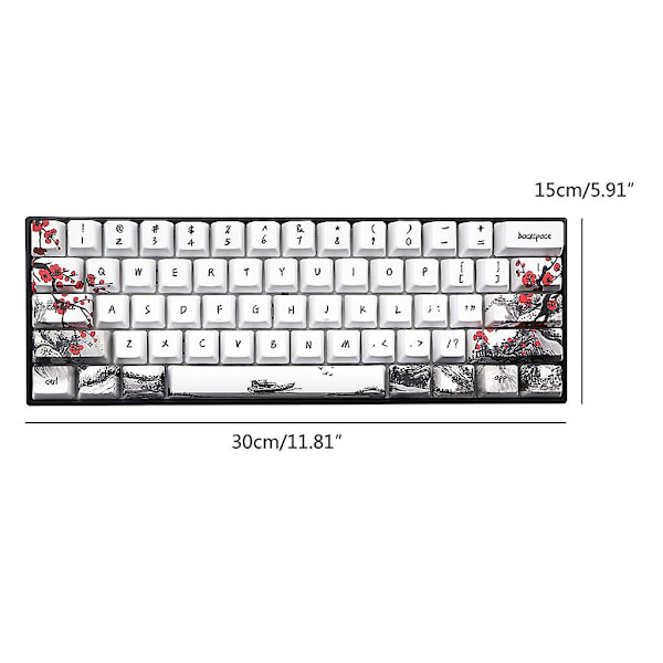 71 stk. Pbt Keycap Oem-profil Dobbelt-shot Keycap Gh60 Gk61 Gk64 Layou