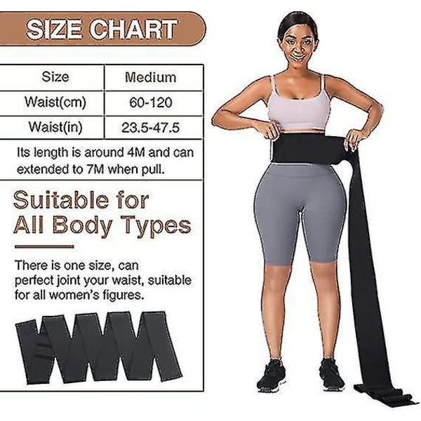 Taljetræner til kvinder Snatch Bandage Tummy Sweat Wrap Plus Size