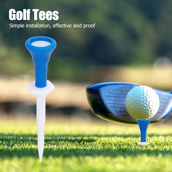 5 stk justerbare golf-tees i plastpakke for å redusere friksjon under golftrening
