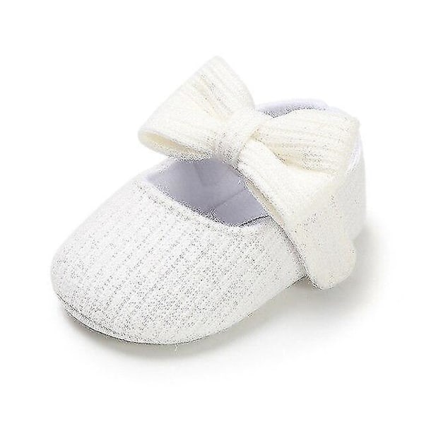 Baby Girl Shoes Flower Lace Cotton Bottom white-bow knot 7-12 months