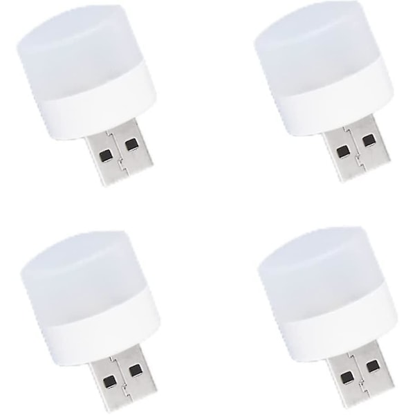 Mini Usb Natlys, bærbart USB-lys til hjemmet Led Toilet Soveværelses lyspære (30 stykker, hvid)