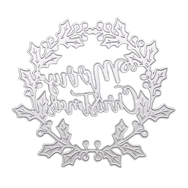 Glædelig Jul Garland Metal Skæredør Stencil Diy Scrapbooking Album Papir