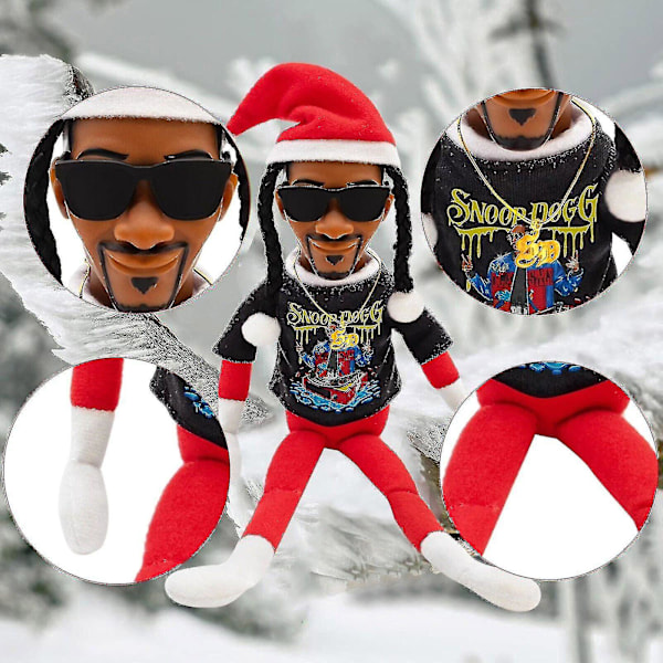 Snoop On The Stoop - Snoop Dogg Docka Julplyschfigur Leksak Ornament Present dog red