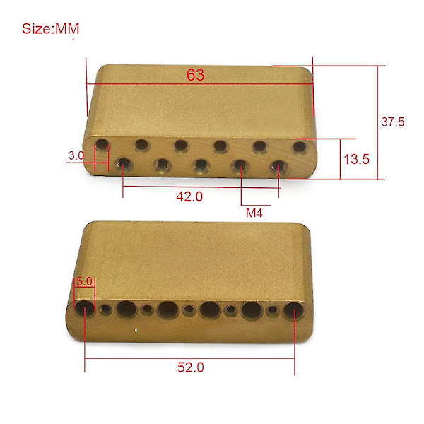 Messinggitarbro Messing Gitar Vibrato System Gitarbase for St Elektrisk Gitar Tilbehør