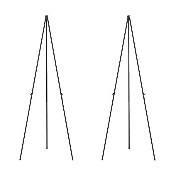 2 Pak Bryllupsskilt Display Med Taske Foldbar Bærbar Stativ Justerbar Metal Staffeli Stativ Sort