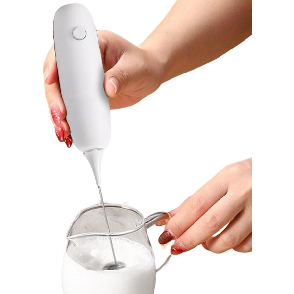 Uppladdningsbar mjölkskummare handhållen, kaffelektrisk visp dryck skummixer, mini handvisp bärbar dryckmixer och mjölkskummarstav