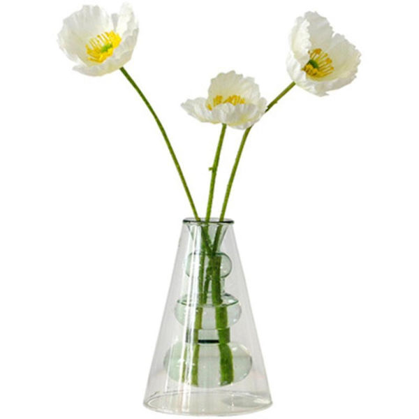 Glasvas för inomhus, nordisk stil, bordsdekoration, ljusgrön