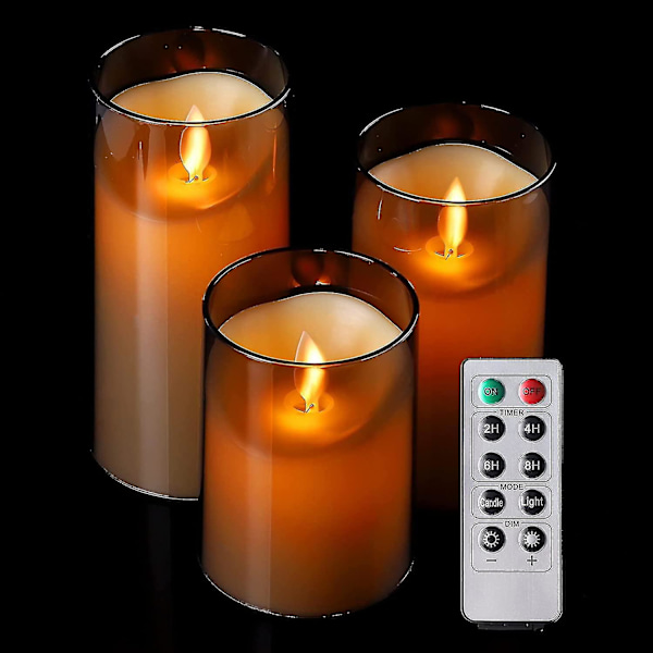 Flimrande flamlösa LED-ljus med fjärrkontroll och timer, idealiska för Halloween, jul, fest