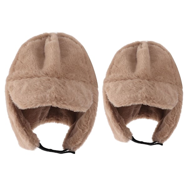 Vinterhattar Set - 2 Pack Mjuka Plysch Förälder-Barn Mössor för Kvinnor och Barn, Varma Mamma Baby Mössa i Hårdesign