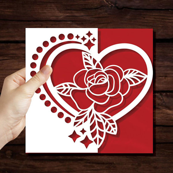 Ystävänpäivän sydän kukat metallileikkurit stencil DIY Scrapbooking albumi