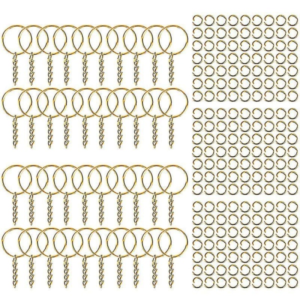 100 kpl avaimenperät kultaiset kiillotetut käsintehty metalliset avaimenperät ketjulla matkustamiseen