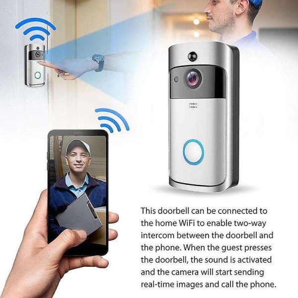 Smart Indoor Home Bluetooth Trådløs Dørklokke 720P Kamera Smart WIFI Video Dørklokke til Lejlighed