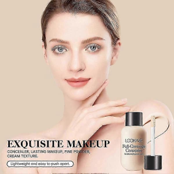 Fuld dækkende flydende concealer creme makeup 12ML ansigtsfoundation vandfast 2025 Light