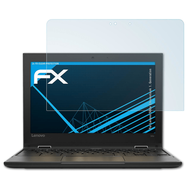 atFoliX 2x skyddsfolie kompatibel med Lenovo 500e Chromebook 1. Generation Displayskyddsfolie klar