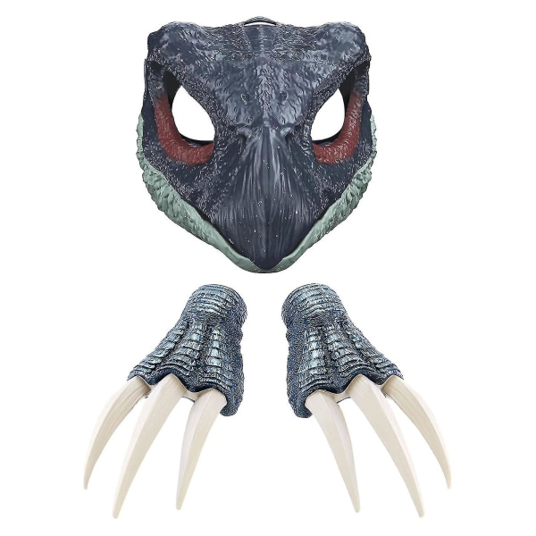 Dinosaur Mask Therizinosaurus hoved med bevægende kæbe 10-in kløer Halloween masker