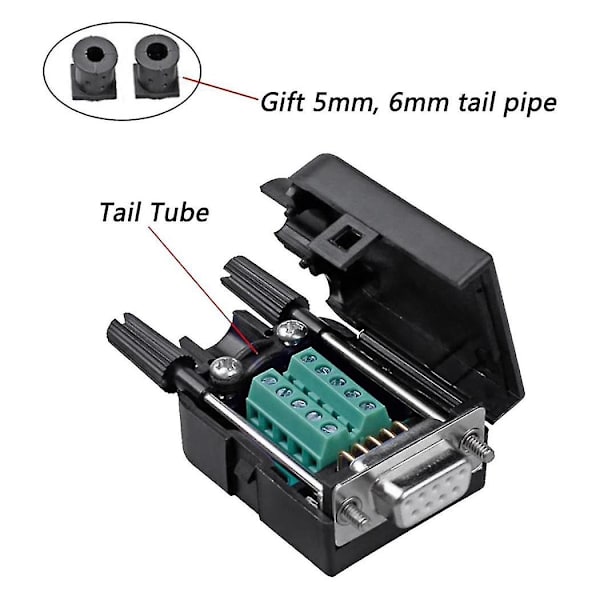 4 stk. DB9 Hun Breakout Connector, DB9 Loddefri RS232 D-sub Seriell til 9-bens Port Terminal Adapter