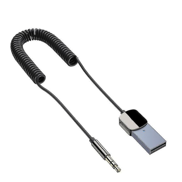 Bluetooth-kompatibel 5.0-mottagaresändare 3,5 mm Aux trådlös stereoljudadapter med handsfree-mikrofon för bilhögtalare