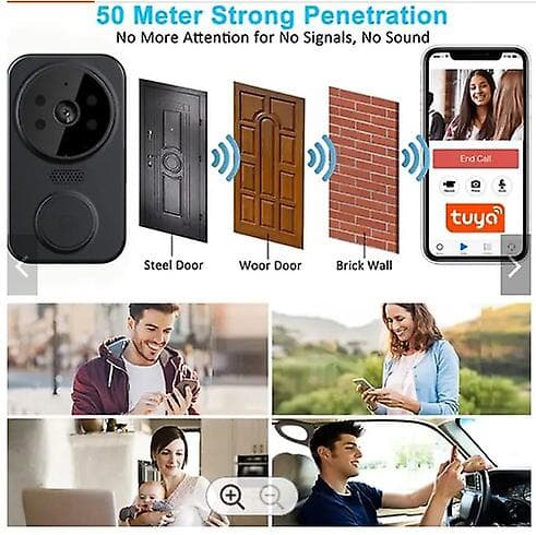 ??Trådlös dörrklocka kamera HD Informe Ring Chime WiFi video smart intercom dörrklocka