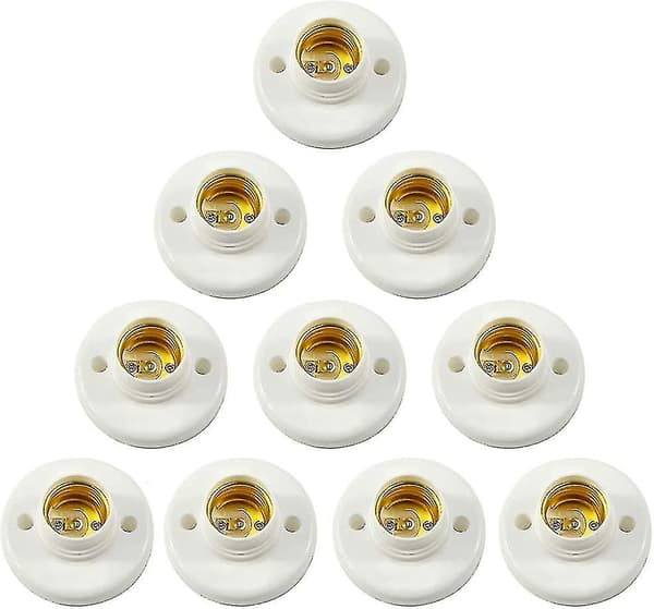 E27 Lamppidike Plastic Screw Socket Seinäkiinnitys LED-Lamppupohjan Muuntaja Adapteri Pidikkeet E27 Lamppuun Pyöreä Plastic Screw Socket Valon Lamppu Pistorasiaan