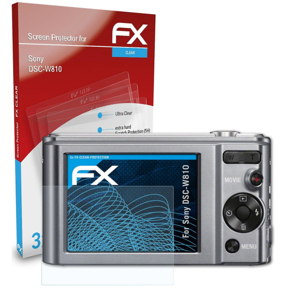 atFoliX 3x beskyttelsesfolie kompatibel med Sony DSC-W810 Displaybeskyttelsesfolie klar
