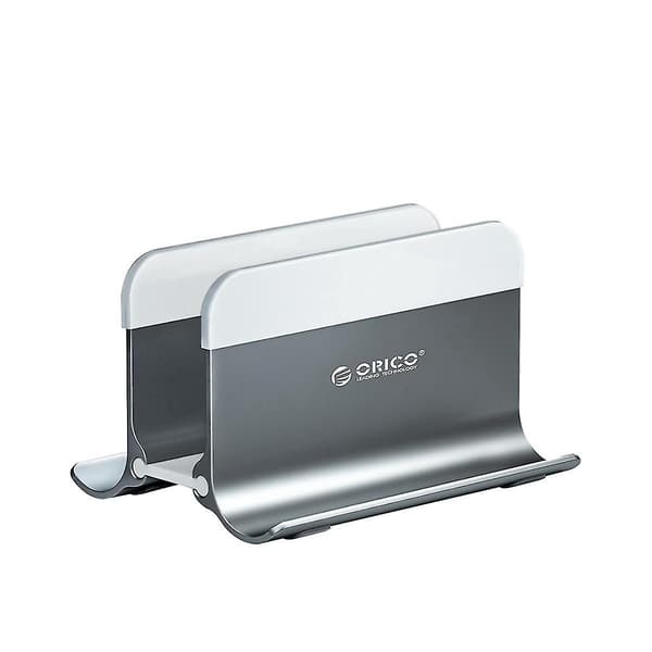 Aluminium Vertikal Laptop Stativ Tyngdekraft Låsning Holder Desktop Notebook Stativ Tablet Stativ Til Stor