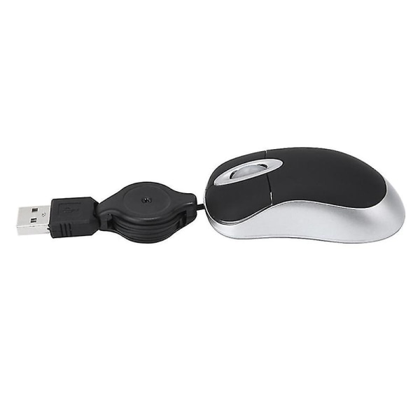 Mini Usb Wired Mouse Udtrækkeligt kabel Lille lille mus 1600 Dpi Optisk Kompakt rejsemus til Wi