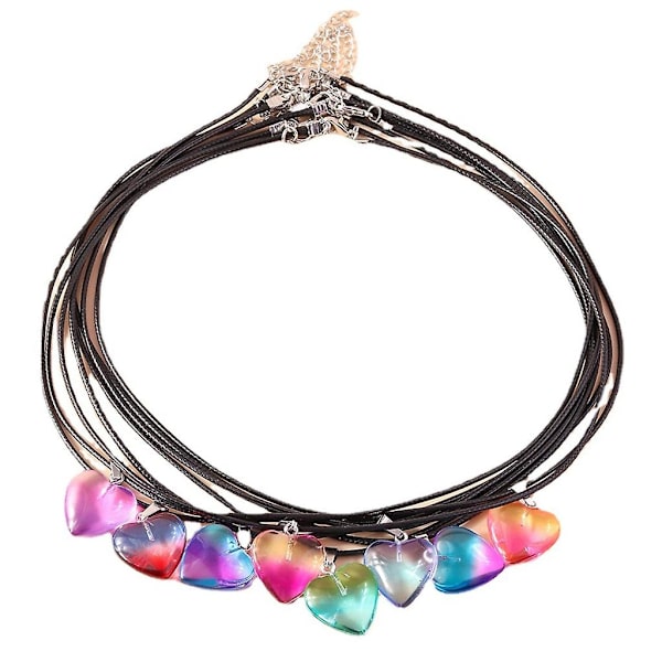 Gradient Hjärtformad Hänge Halsband Estetisk Y2k Kärlek Hjärta Halsband Hartsmaterial