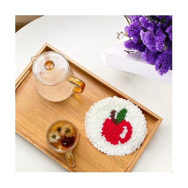 Punch Needle Coaster Kit Easy Punch Needle Coasters Kits For Adults Beginners 6 Pattern Tufted