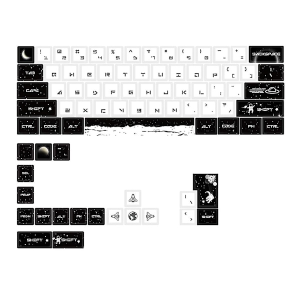 81-tasters Keycaps Ydre Rum Tema Til 61/64/68 Ansi/ Iso 60% Layout Mx-switche