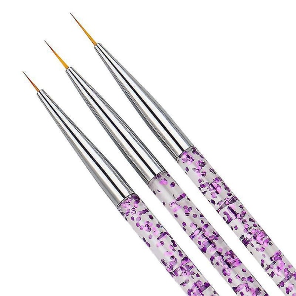 3 kynsiharjaa nail art varten violetti
