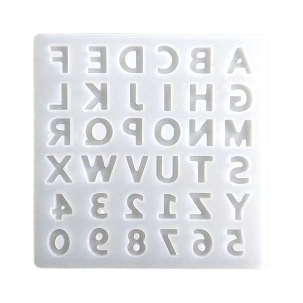 DIY Polymer Ler Kunsthåndværk UV Epoxy Form Alfabet Bogstaver Tal Silikoneform