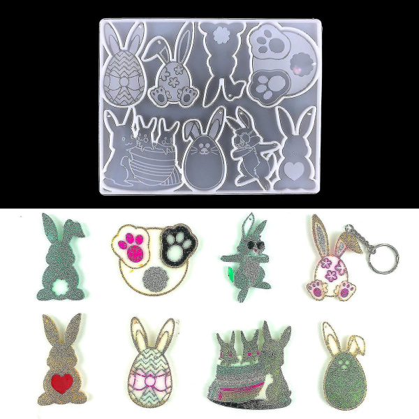 Easter Diy Epoxy Mold Kanin Cat Claw nøkkelring dekorativ silikon