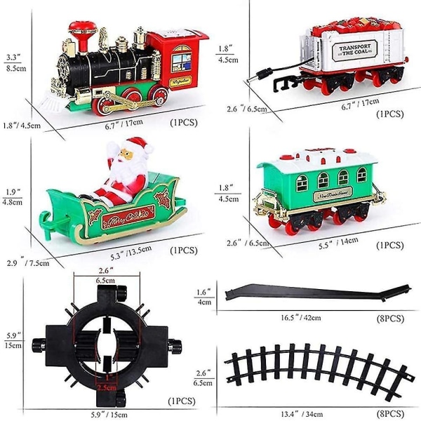 Joulun sähköjuna, jossa joulukuusi roikkuu joulujunavaunu