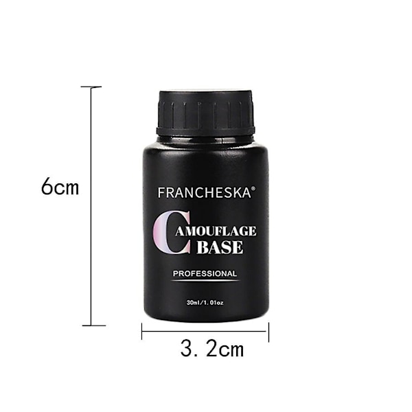 Francheska 30ml Base Gel 2 i 1 Glitter Kamuflasje Base Gel Neglelakk Base Coat UV Gel Negle