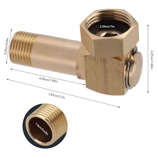 Høj hårdhed messing slange albue konnektor G1/2 - Have slange adapter udskiftning