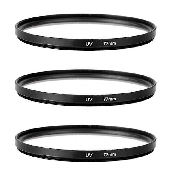 2x 77mm UV Ultraviolettfilterlins för DSLR-kamera