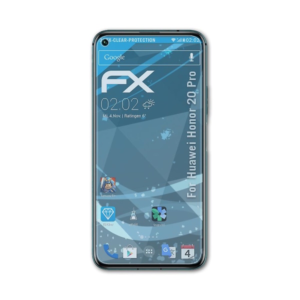 atFoliX 3x beskyttelsesfolie kompatibel med Huawei Honor 20 Pro Displaybeskyttelsesfolie klar