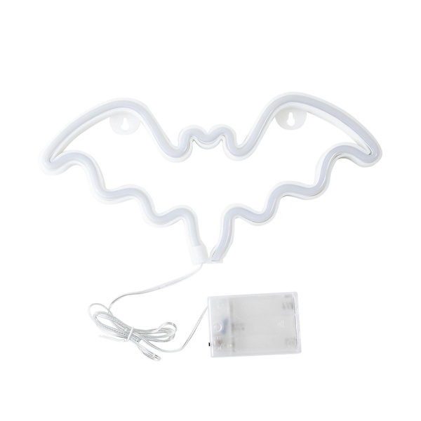 Neonflaggermusformet vegglampe for Halloween, soverom, hjem, fest, bardekorasjon