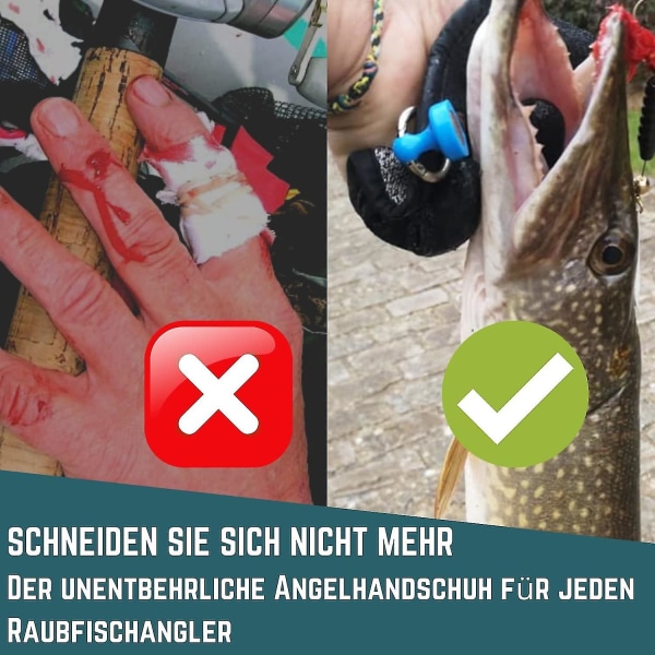 Predator fiskehandskar med anti-cut och magnetisk stängning [universal ] Vattentäta handskar för att skydda mot bett och hantera gädda, havskatt, zande