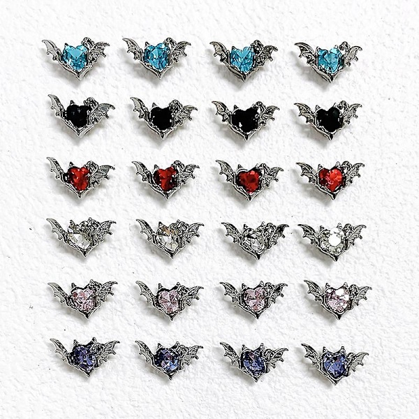 5 st kristall strass nagelkonst dekoration Halloween fladdermus nagel berlocker dekor Black
