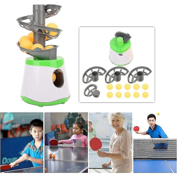 Automatisk boldmaskine bordtennistræningsbordtennis Automatisk serveringsmaskine med 10 bolde til sportstræning
