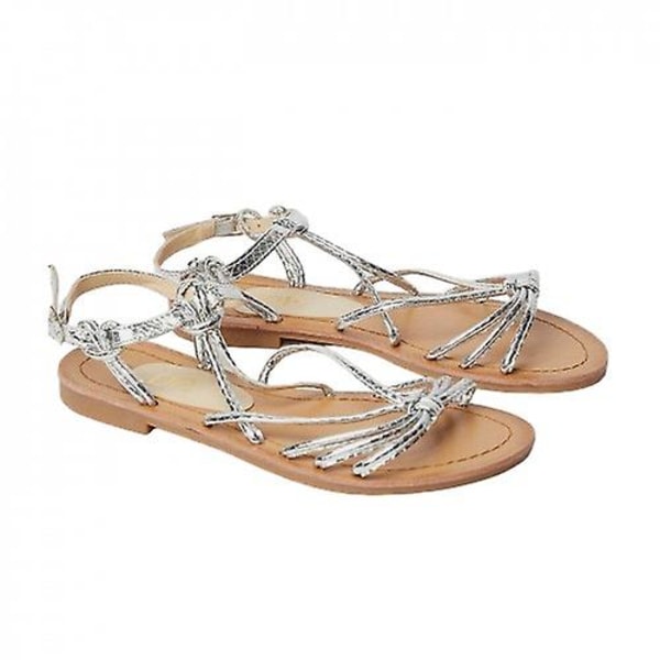 Dorothy Perkins Dame/Kvinder Fleur Metallic Knudede Flade Sandaler 3 uk